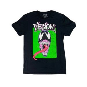 Marvel Venom Neon Black Short Sleeve Graphic T-Shirt - Small